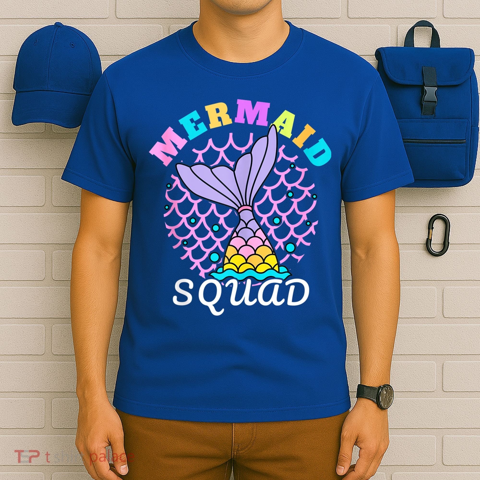 Mermaid Squad Funny Birthday Party Womens Family T-Shirt
