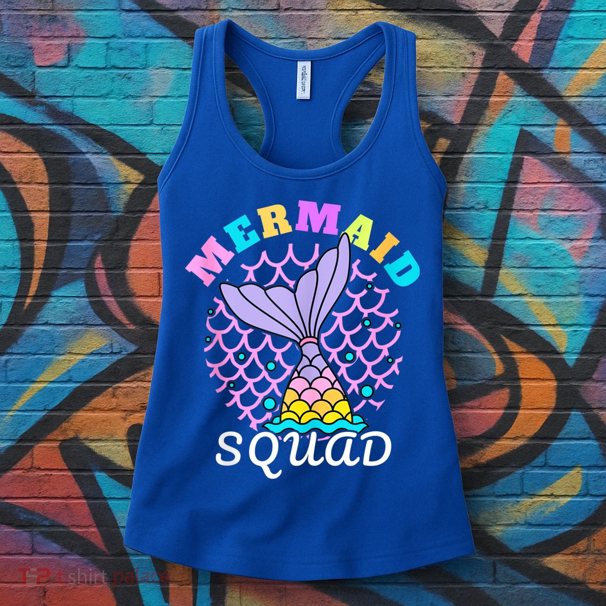 Mermaid Squad Funny Birthday Party Womens Family Women's Tank Top