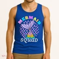 Mermaid Squad Funny Birthday Party Womens Family Tank Top thumb 3