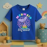 Mermaid Squad Funny Birthday Party Womens Family Toddler T-Shirt thumb 3