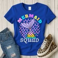 Mermaid Squad Funny Birthday Party Womens Family Women's T-Shirt thumb 3