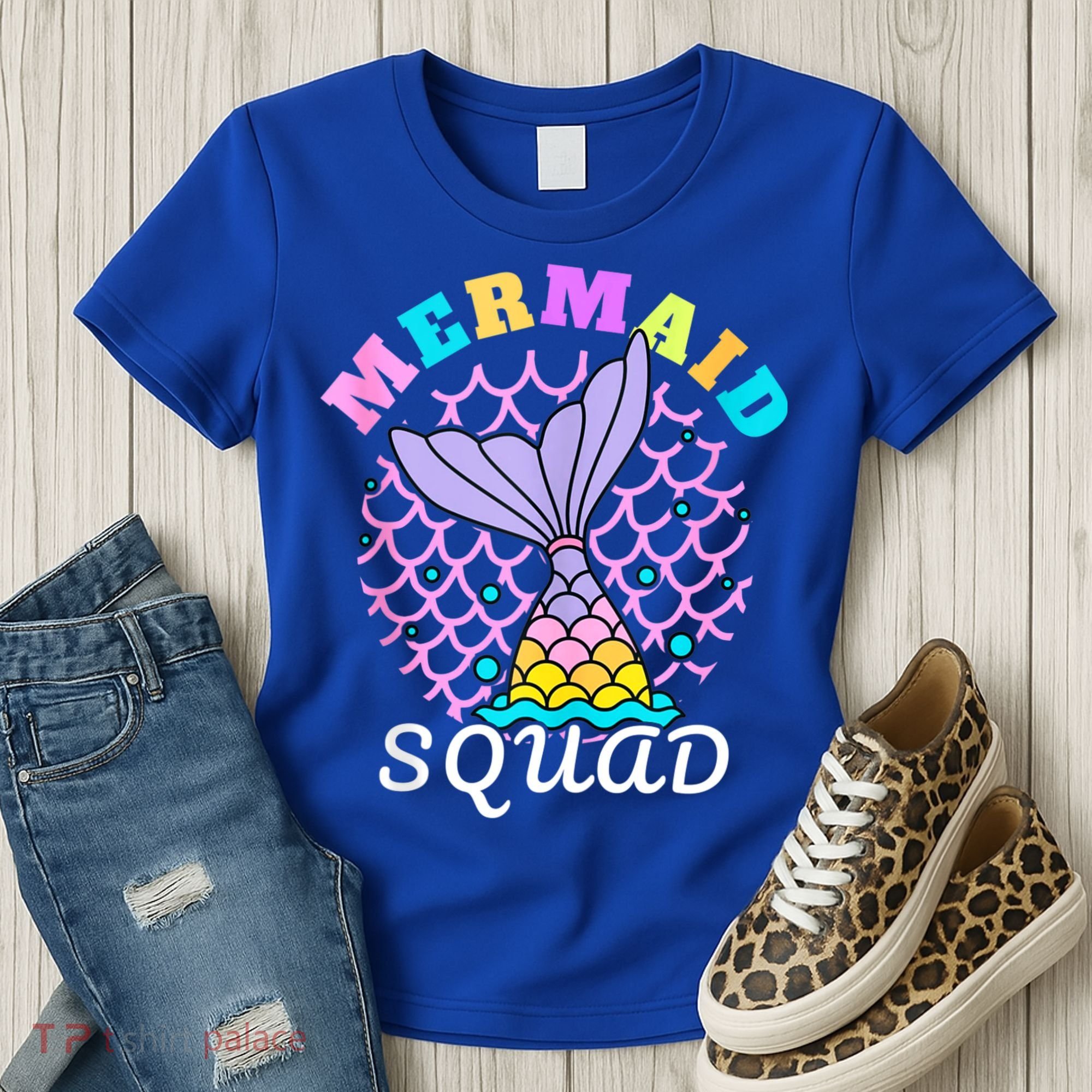 Mermaid Squad Funny Birthday Party Womens Family Women's T-Shirt