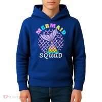 Mermaid Squad Funny Birthday Party Womens Family Kids Hoodie thumb 4