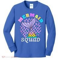 Mermaid Squad Funny Birthday Party Womens Family Kids Long Sleeve Shirt thumb 0