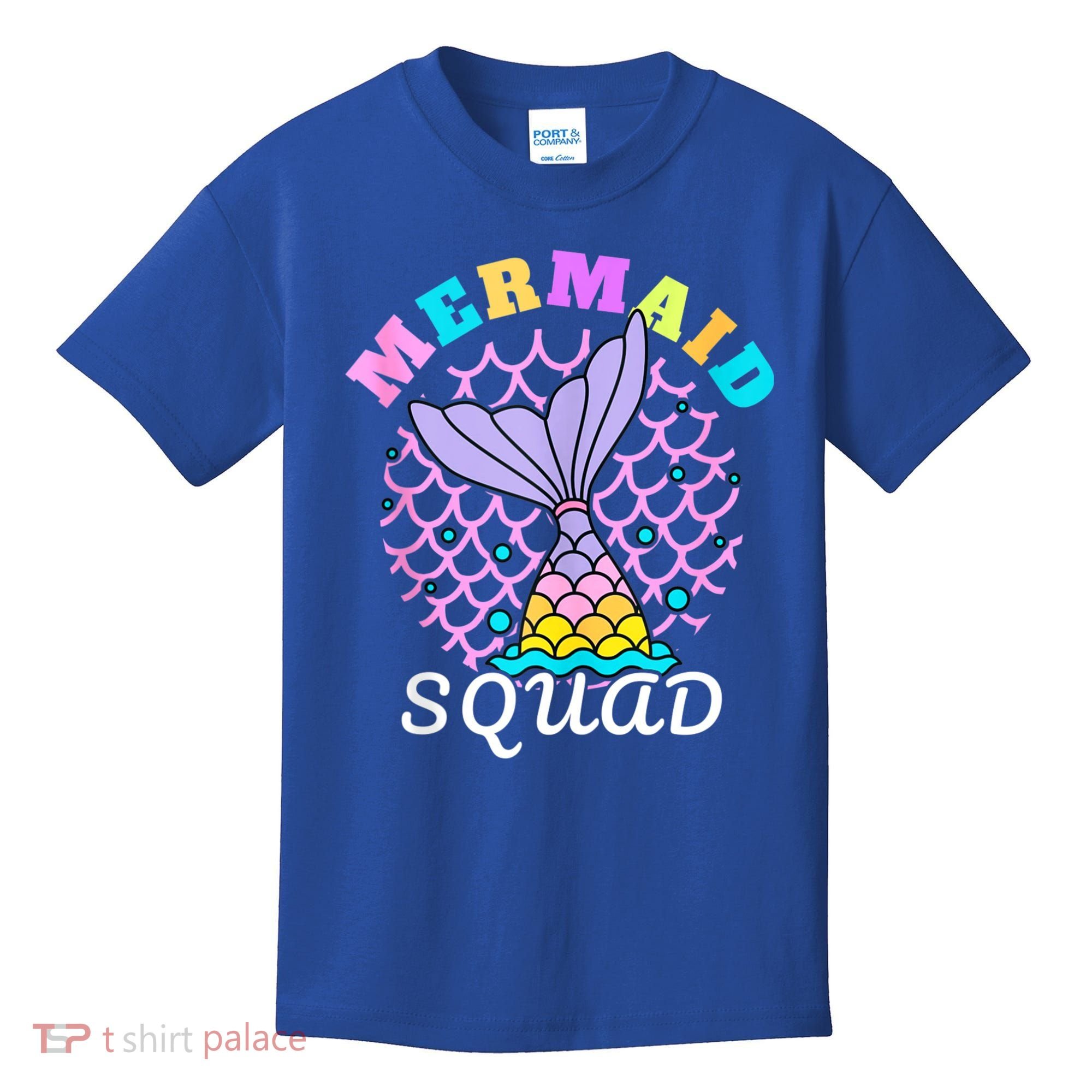 Mermaid Squad Funny Birthday Party Womens Family Kids T-Shirt