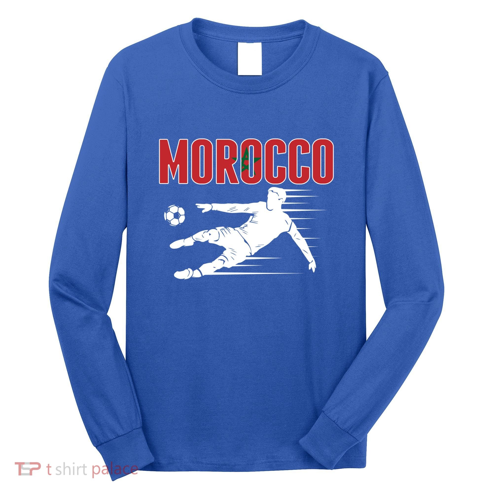 Morocco Soccer Fans Jersey Cool Gift Moroccan Football Supporters Gift Long Sleeve Shirt