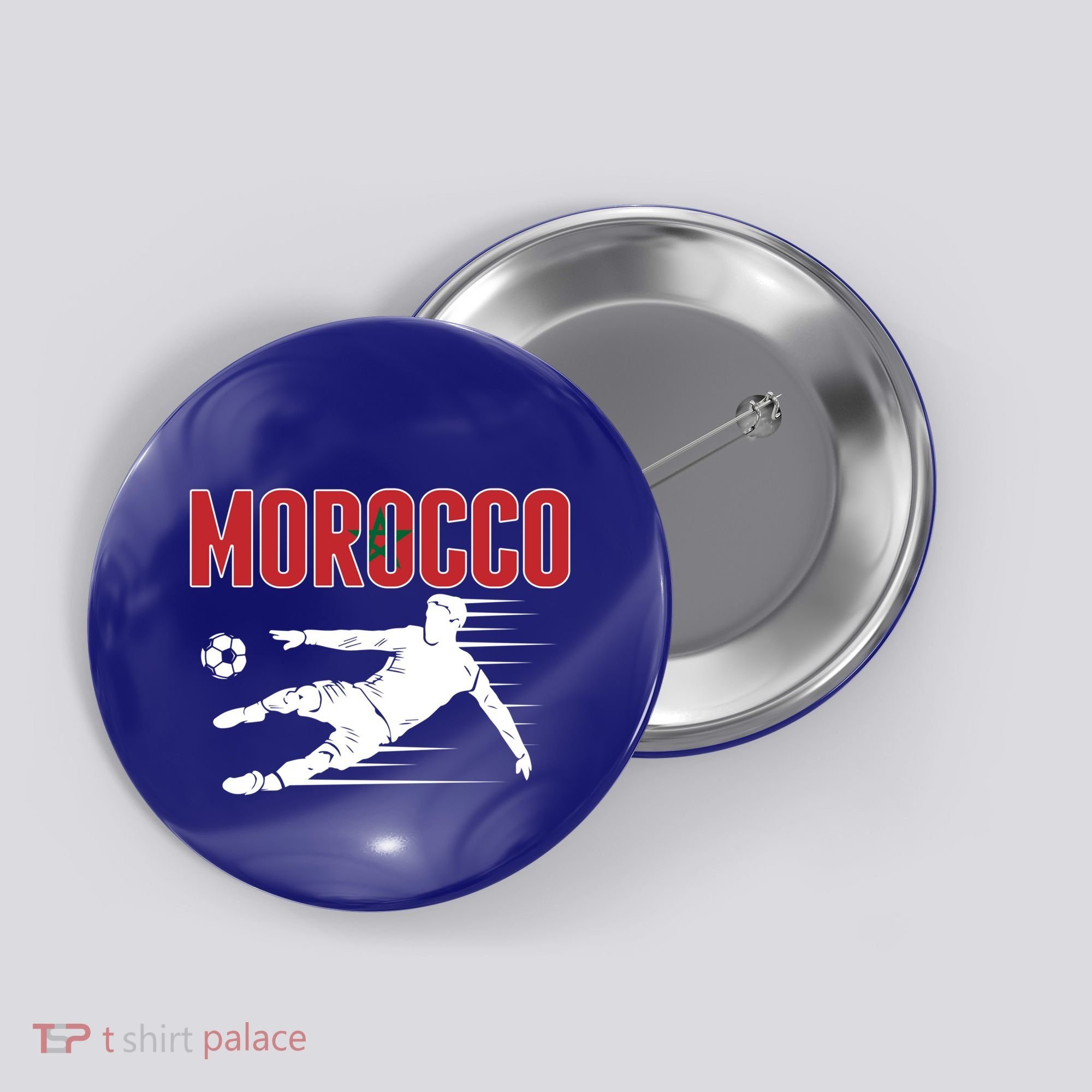 Morocco Soccer Fans Jersey Cool Gift Moroccan Football Supporters Gift Button