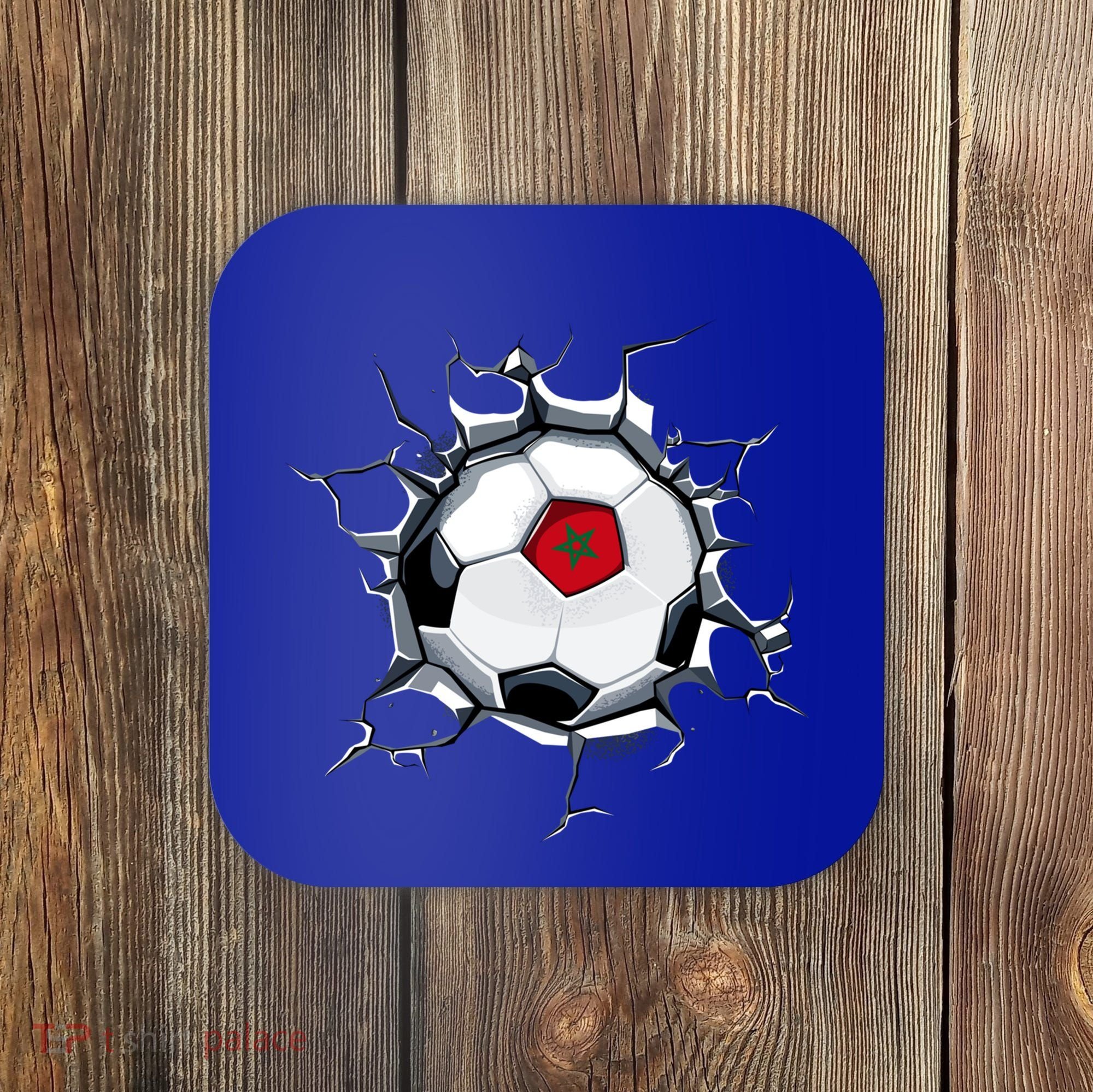Morocco Soccer Fans Jersey Proud Moroccan Football Lovers Funny Gift Coaster