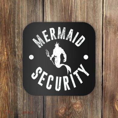Mermaid Security Funny Swimming Costume Coaster