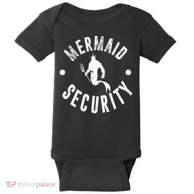Mermaid Security Funny Swimming Costume Baby Bodysuit