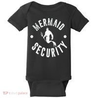 Mermaid Security Funny Swimming Costume Baby Bodysuit thumb 0