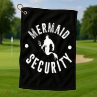 Mermaid Security Funny Swimming Costume Golf Towel thumb 1