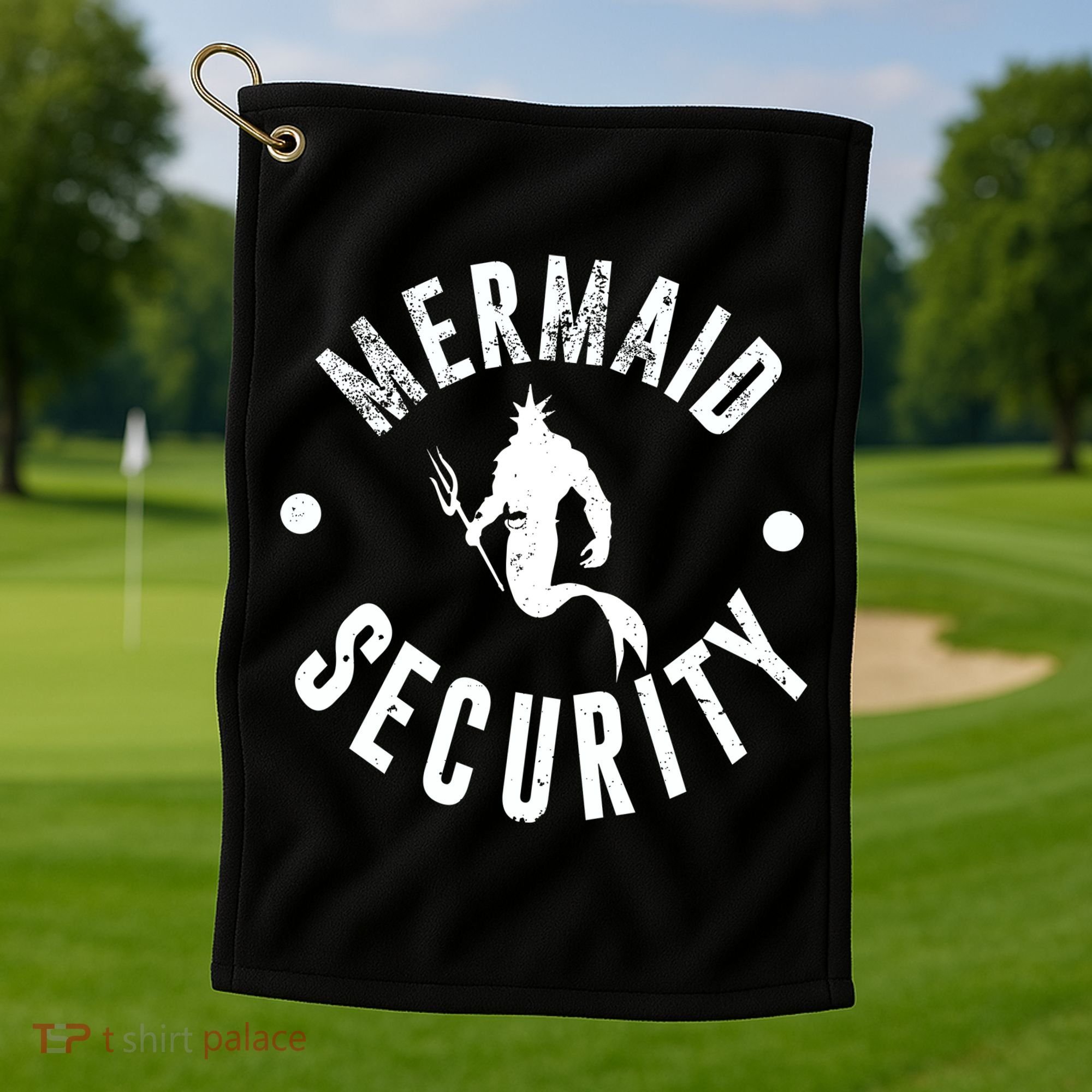 Mermaid Security Funny Swimming Costume Golf Towel