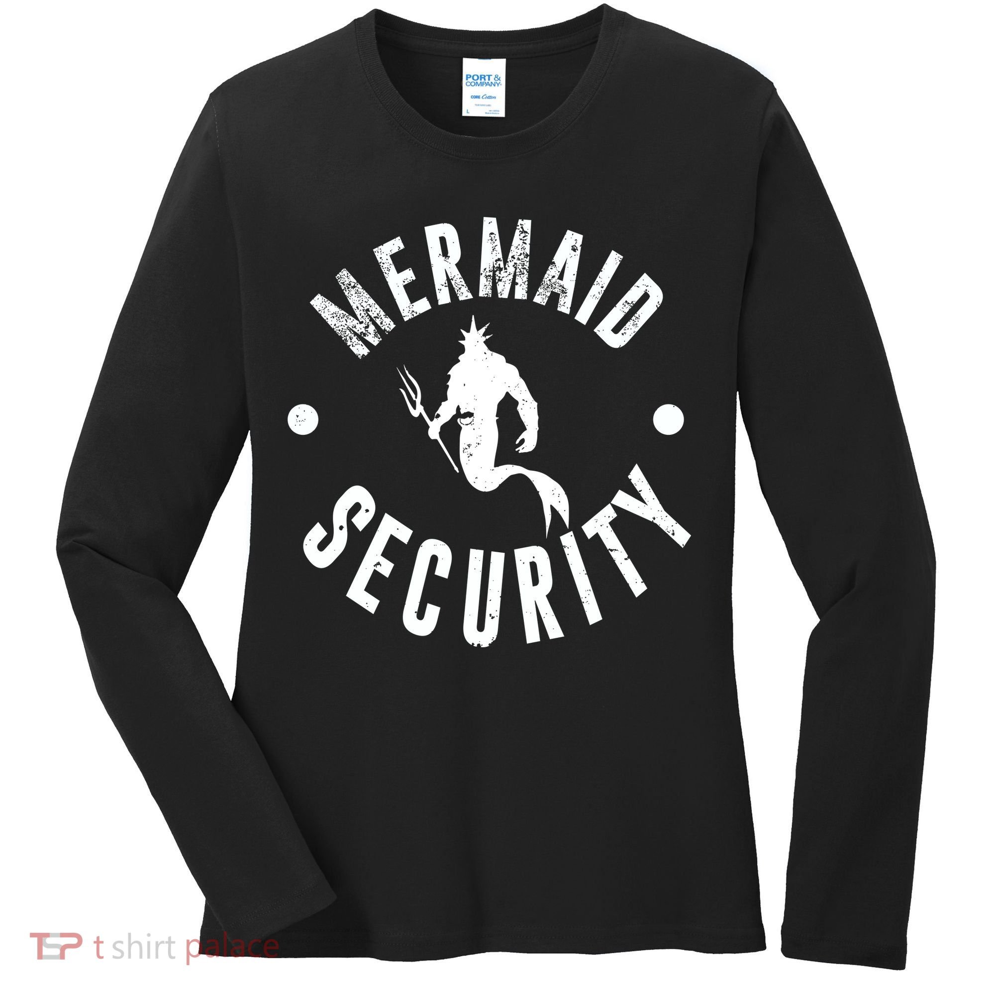 Mermaid Security Funny Swimming Costume Women's Long Sleeve Shirt
