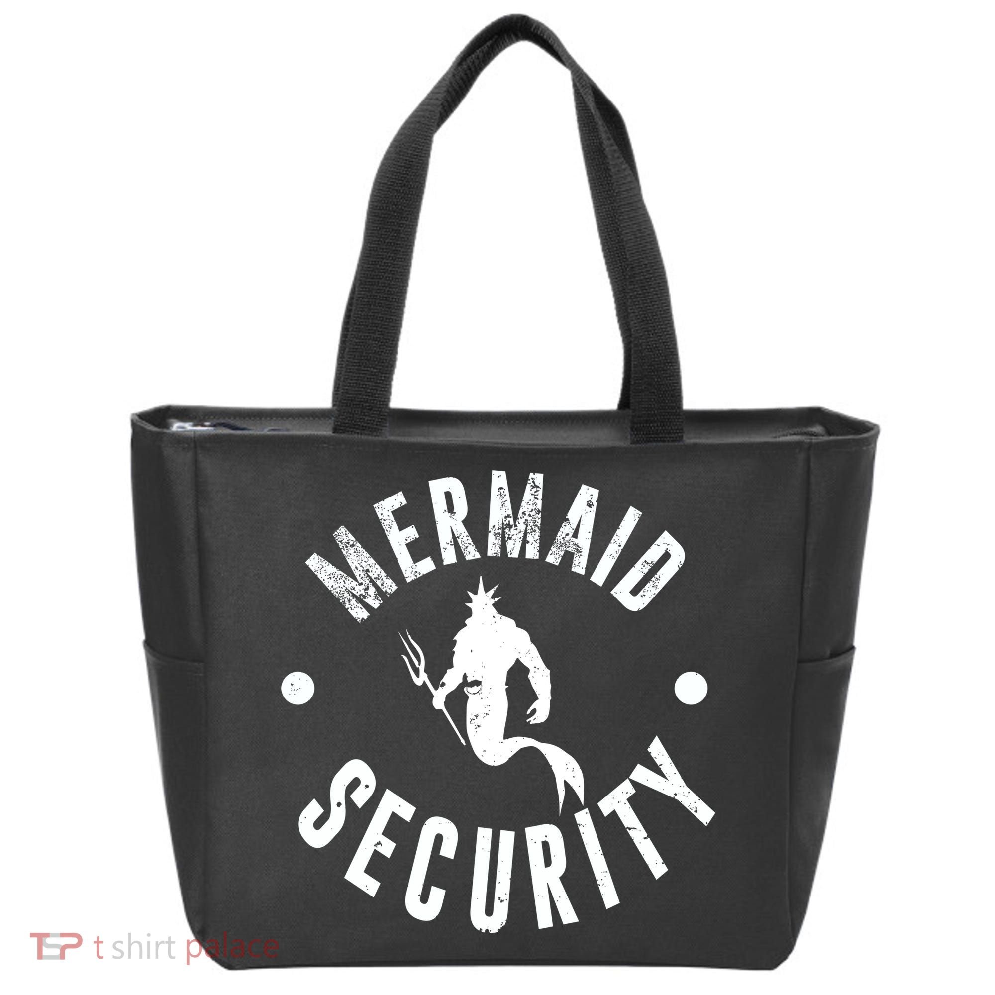 Mermaid Security Funny Swimming Costume Tote Bag