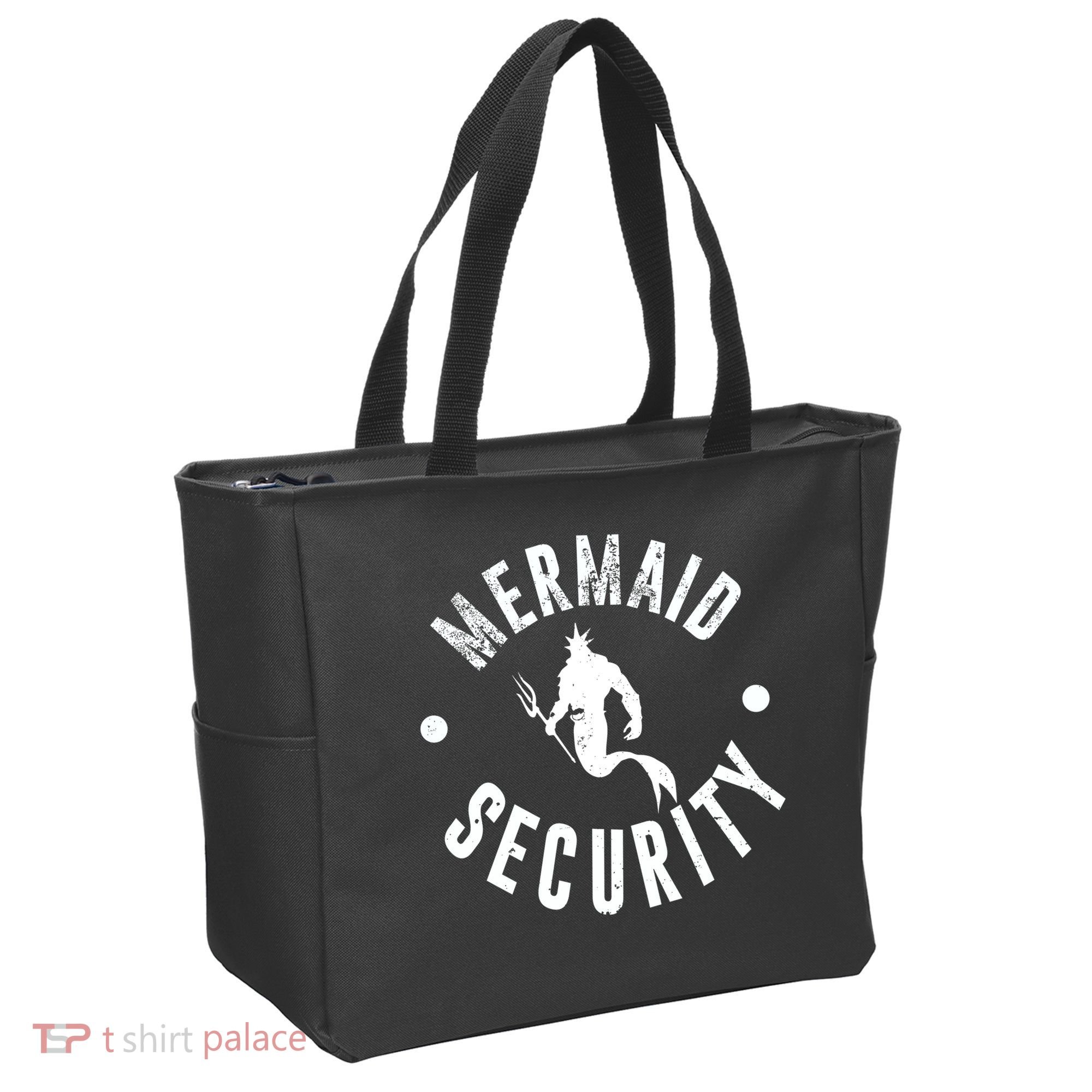 Mermaid Security Funny Swimming Costume Tote Bag