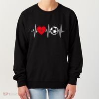 Morocco Soccer Gift Funny Soccer Heartbeat Moroccan Gift Women's Sweatshirt thumb 0