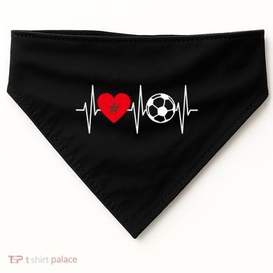 Morocco Soccer Gift Funny Soccer Heartbeat Moroccan Gift USA-Made Doggie Bandana