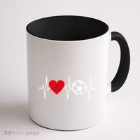 Morocco Soccer Gift Funny Soccer Heartbeat Moroccan Gift Coffee Mug thumb 1