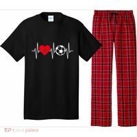 Morocco Soccer Gift Funny Soccer Heartbeat Moroccan Gift Pajama Set thumb 0
