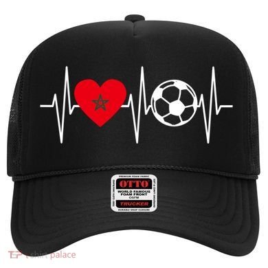 Morocco Soccer Gift Funny Soccer Heartbeat Moroccan Gift Hat