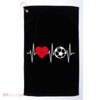 Morocco Soccer Gift Funny Soccer Heartbeat Moroccan Gift Golf Towel thumb 0