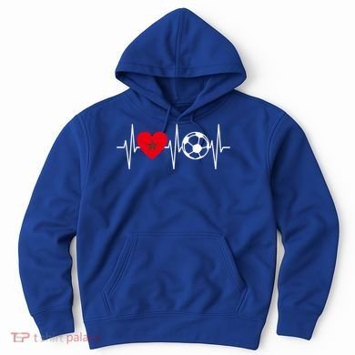 Morocco Soccer Gift Funny Soccer Heartbeat Moroccan Gift Hoodie