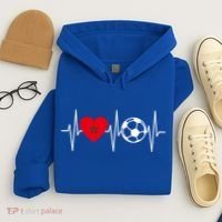 Morocco Soccer Gift Funny Soccer Heartbeat Moroccan Gift Hoodie thumb 4