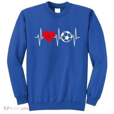Morocco Soccer Gift Funny Soccer Heartbeat Moroccan Gift Sweatshirt