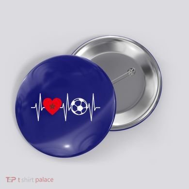 Morocco Soccer Gift Funny Soccer Heartbeat Moroccan Gift Button