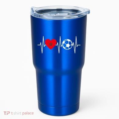 Morocco Soccer Gift Funny Soccer Heartbeat Moroccan Gift Tumbler