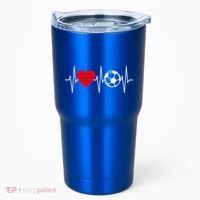 Morocco Soccer Gift Funny Soccer Heartbeat Moroccan Gift Tumbler thumb 0