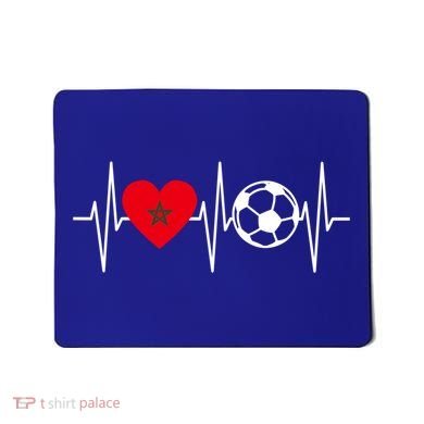 Morocco Soccer Gift Funny Soccer Heartbeat Moroccan Gift Mousepad