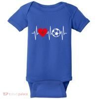 Morocco Soccer Gift Funny Soccer Heartbeat Moroccan Gift Baby Bodysuit thumb 0