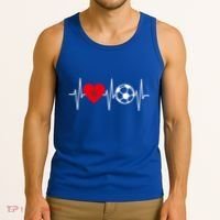 Morocco Soccer Gift Funny Soccer Heartbeat Moroccan Gift Tank Top thumb 3