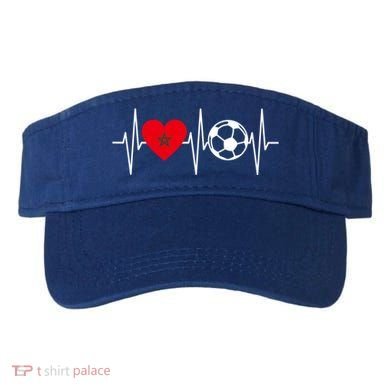 Morocco Soccer Gift Funny Soccer Heartbeat Moroccan Gift Visor