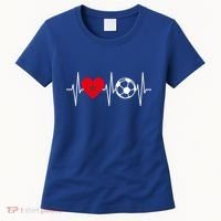 Morocco Soccer Gift Funny Soccer Heartbeat Moroccan Gift Women's T-Shirt thumb 0