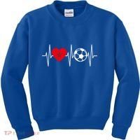 Morocco Soccer Gift Funny Soccer Heartbeat Moroccan Gift Kids Sweatshirt thumb 0