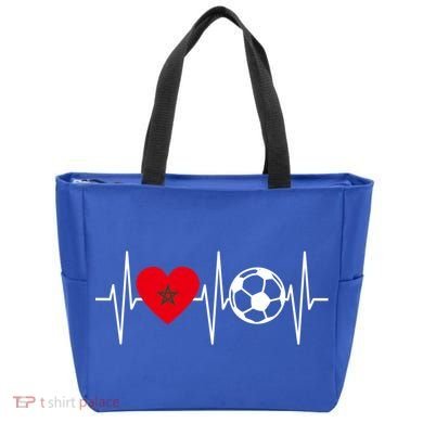 Morocco Soccer Gift Funny Soccer Heartbeat Moroccan Gift Tote Bag