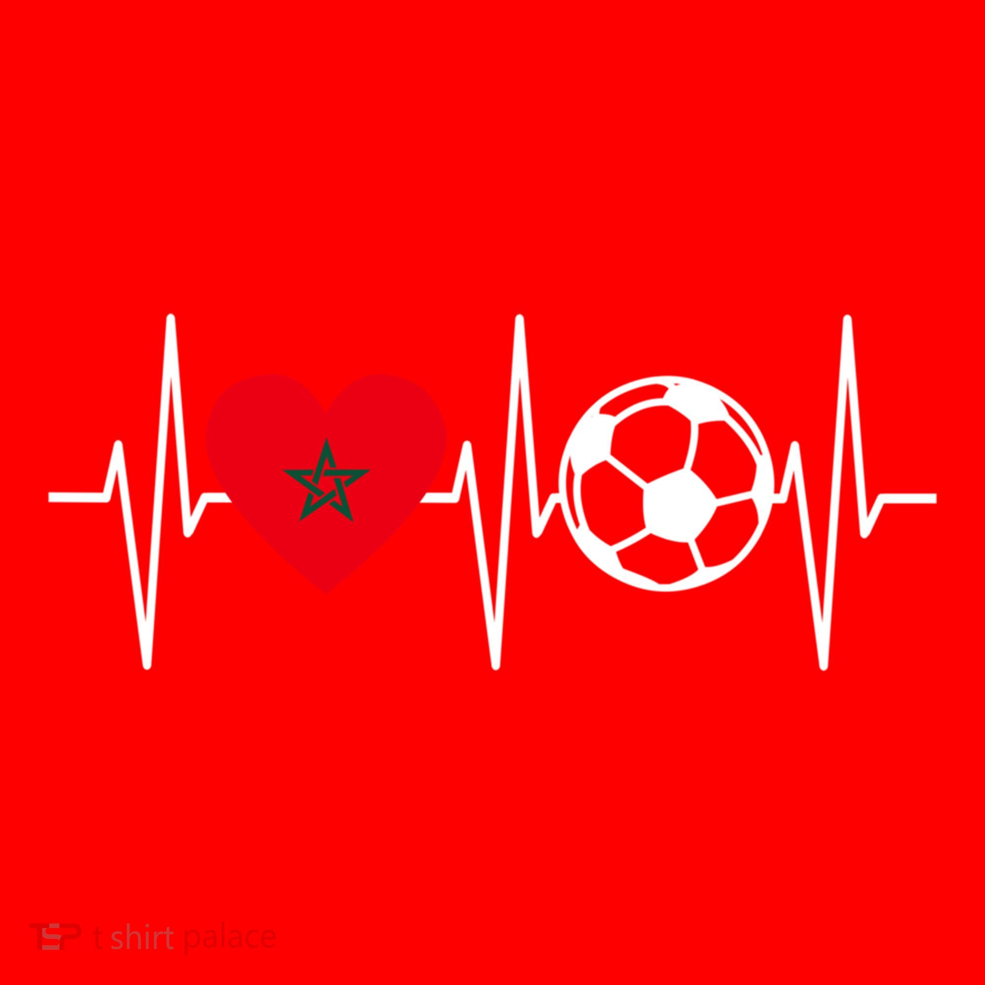 Morocco Soccer Gift Funny Soccer Heartbeat Moroccan Gift Santa Hat