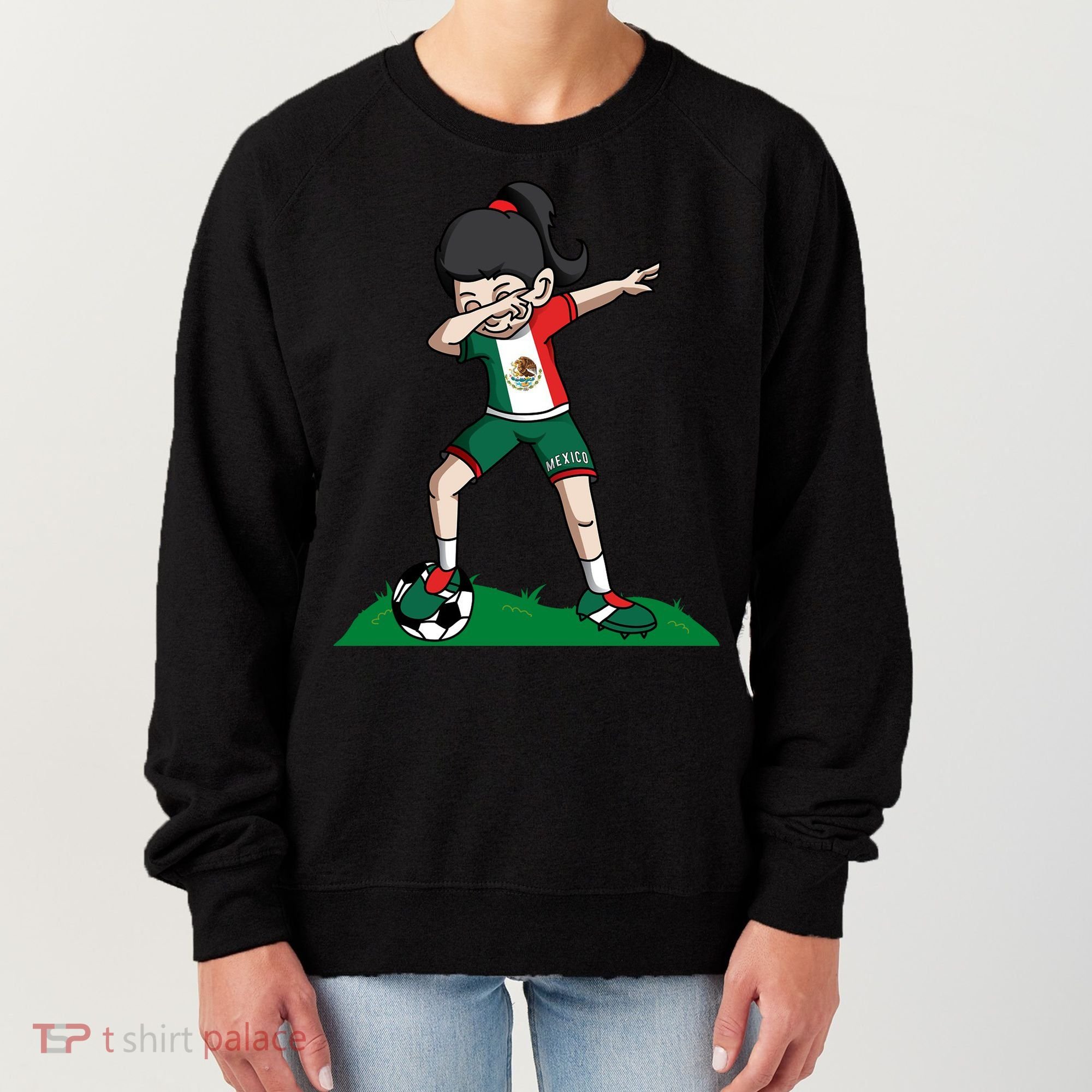 Mexico Soccer Girl Dabbing Women's Sweatshirt