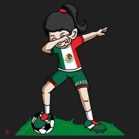 Mexico Soccer Girl Dabbing Women's Sweatshirt thumb 2