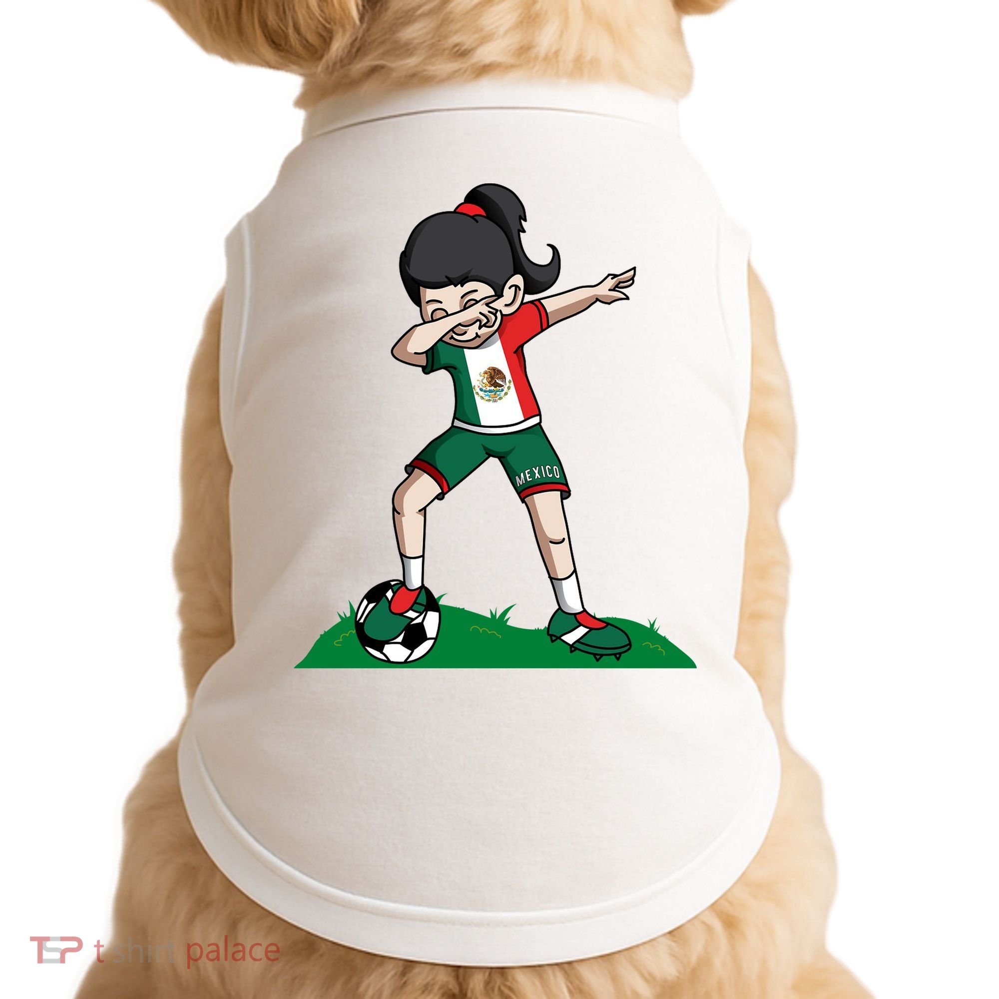Mexico Soccer Girl Dabbing Doggie Tank