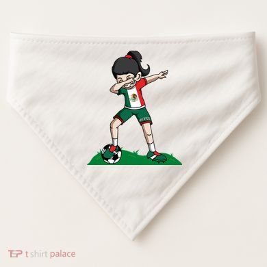 Mexico Soccer Girl Dabbing USA-Made Doggie Bandana