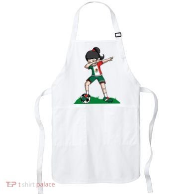 Mexico Soccer Girl Dabbing Apron