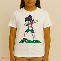 Mexico Soccer Girl Dabbing T-Shirt thumb 4