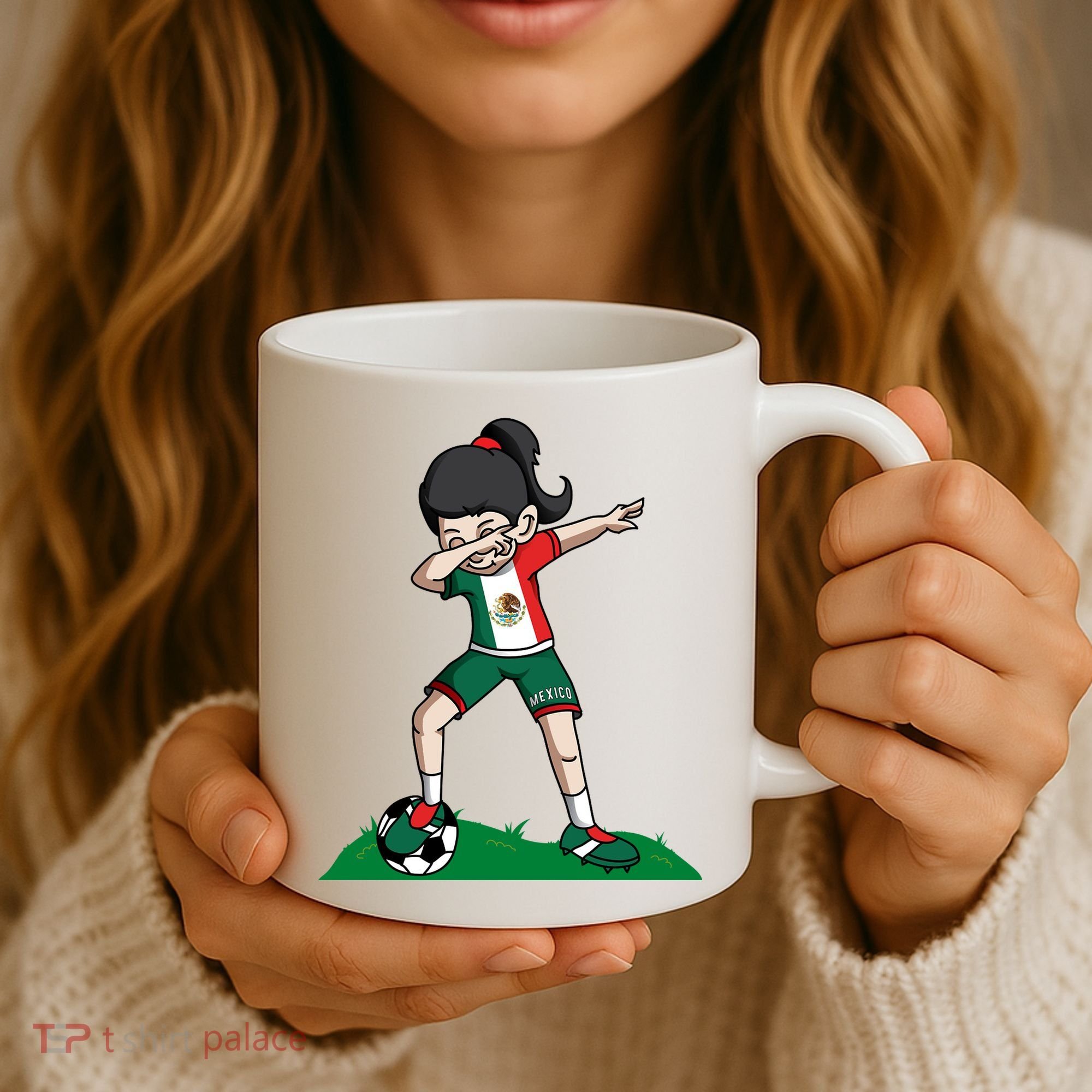 Mexico Soccer Girl Dabbing Coffee Mug