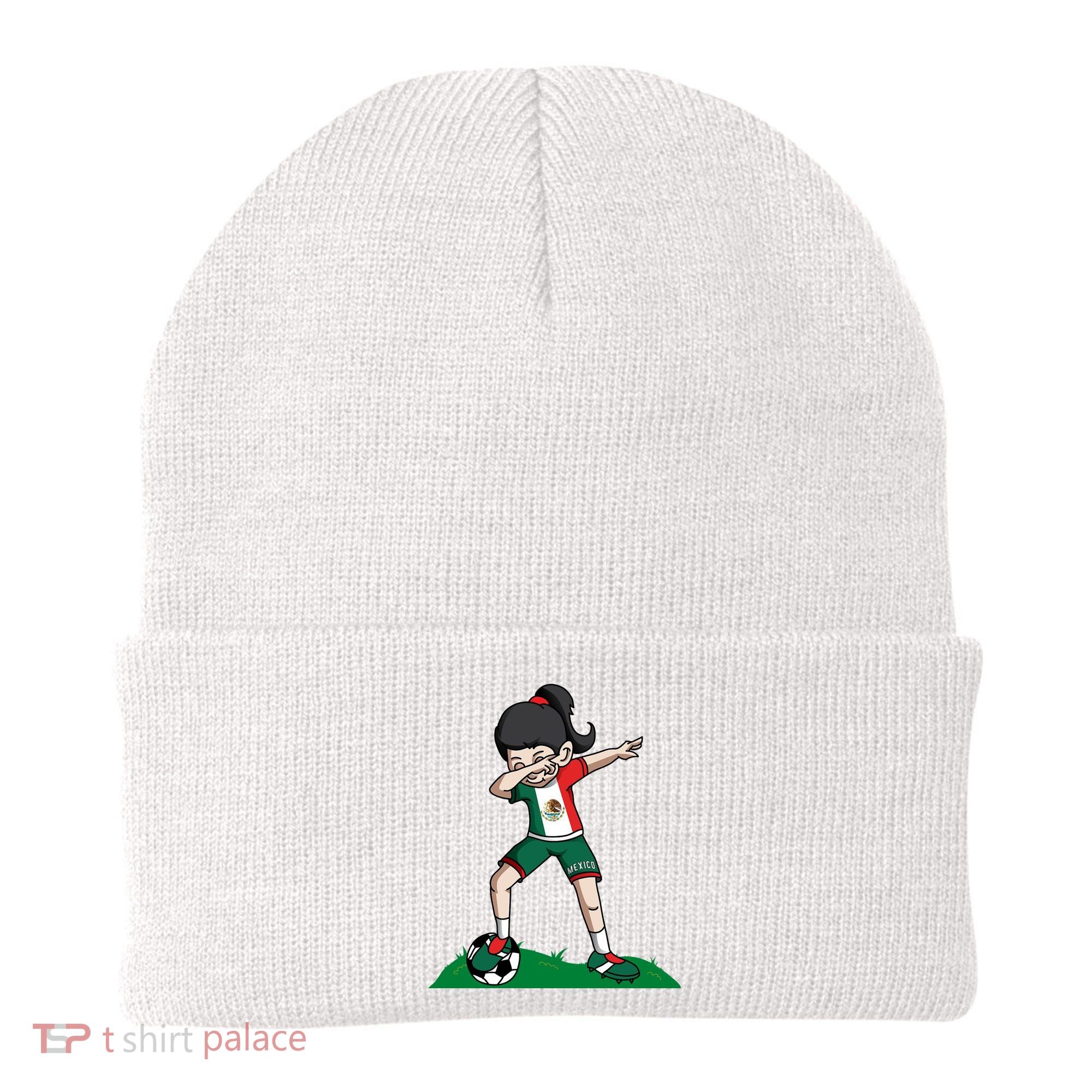 Mexico Soccer Girl Dabbing Beanie