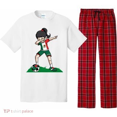 Mexico Soccer Girl Dabbing Pajama Set