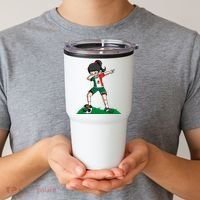 Mexico Soccer Girl Dabbing Tumbler thumb 2